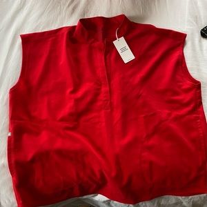 Figs Rafaela Scrub Top- Poppy Red NWT